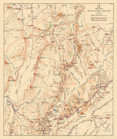 Kosciusko Historical Wall Map 1945