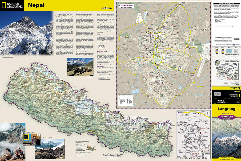 Langtang Folded Map – National Geographic | Mapworld