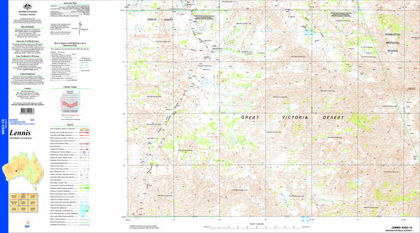 Lennis SG52-13 1:250k Topographic Map