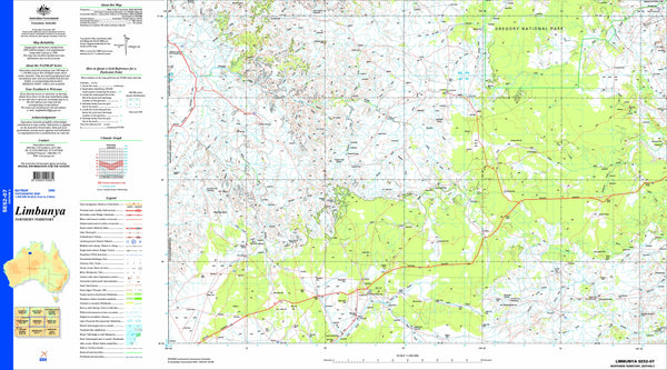 Limbunya SE52-07 Topographic Map 1:250k
