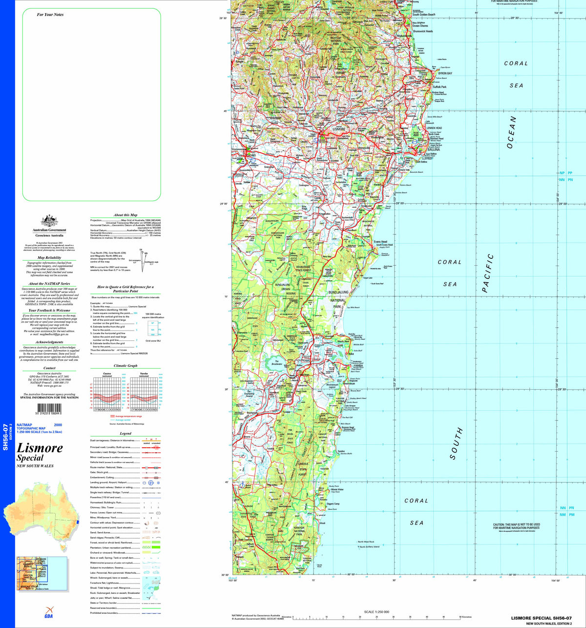 Lismore Special SH56-07 Topographic Map 1:250k | Mapworld