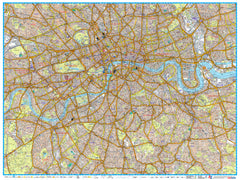 London Master Plan Centre A-Z 1015 x 763mm Wall Map