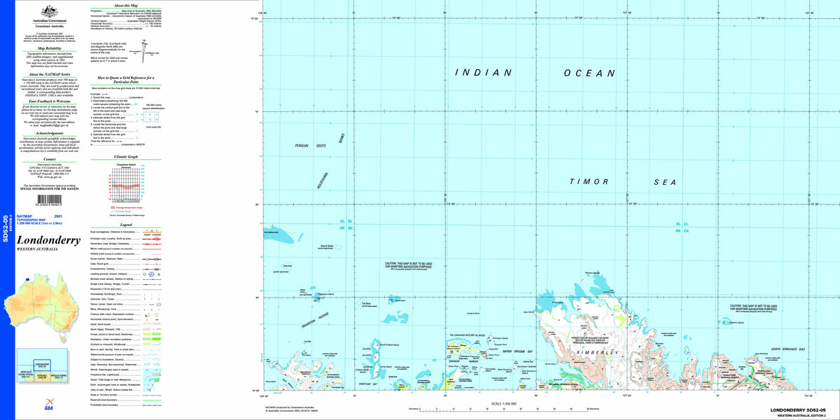 Londonderry SD52-05 Topographic Map 1:250k | Mapworld
