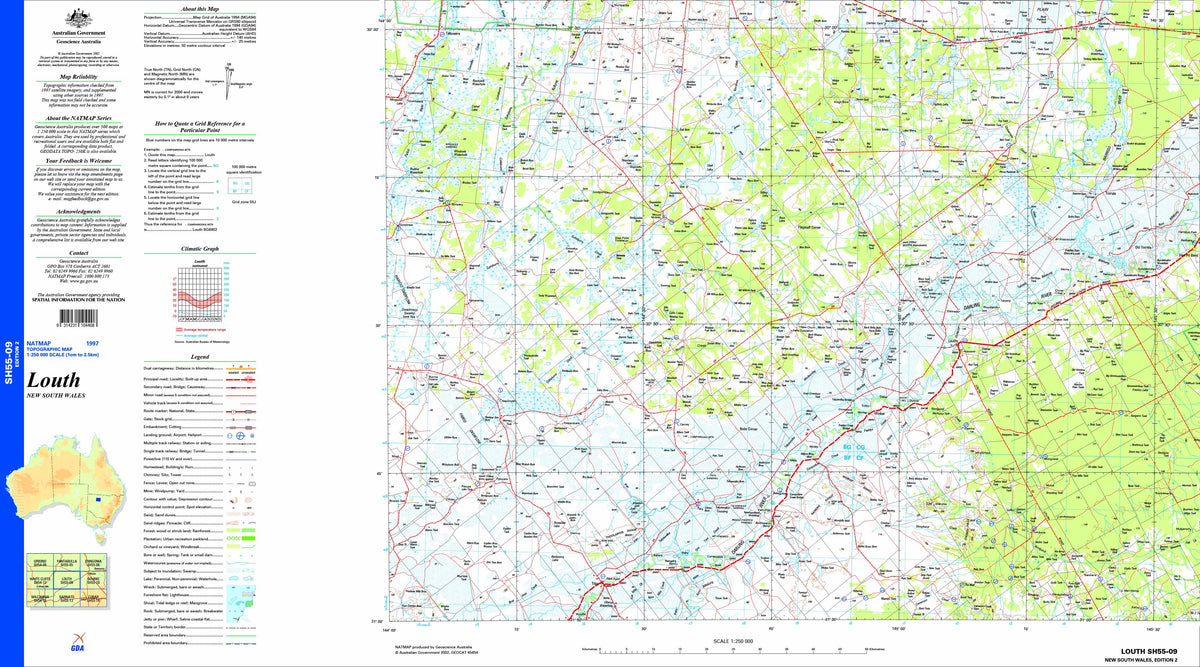 Louth SH55-09 Topographic Map 1:250k | Mapworld