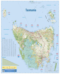 Tasmania Meridian 895 x 1095mm State Wall Map