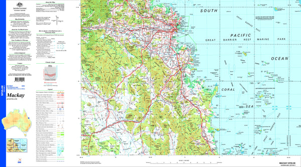 Mackay SF55-08 Topographic Map 1:250k