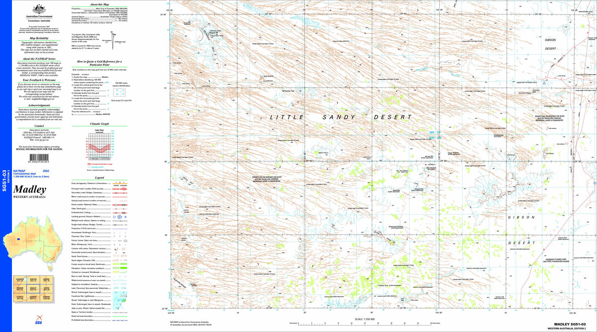 Madley SG51-03 Topographic Map 1:250k | Mapworld