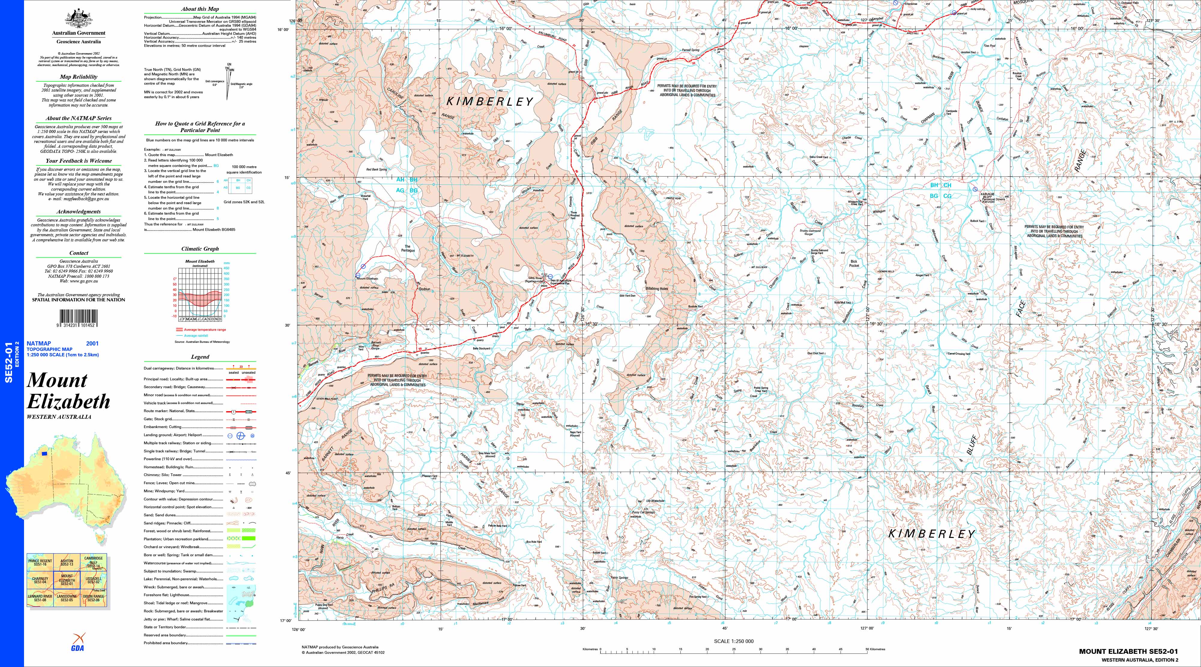 Mount Elizabeth Map.pdf Mount Elizabeth SE52-01 Topographic Map 1:250k | Mapworld