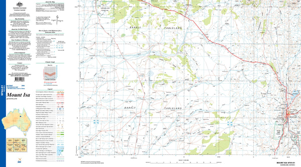 Mount Isa SF54-01 Topographic Map 1:250k