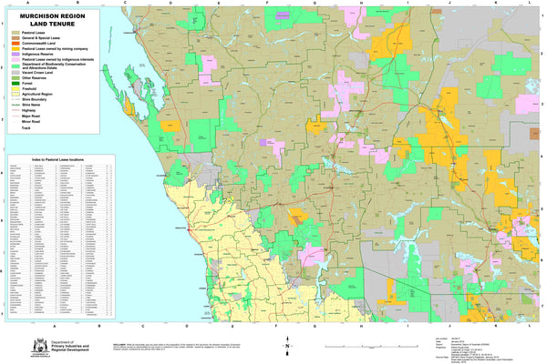 Murchison 2021 Pastoral Lease 700 x 1000mm Wall Map