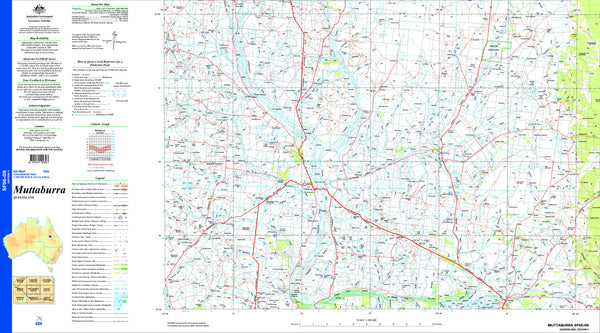 Muttaburra SF55-09 Topographic Map 1:250k