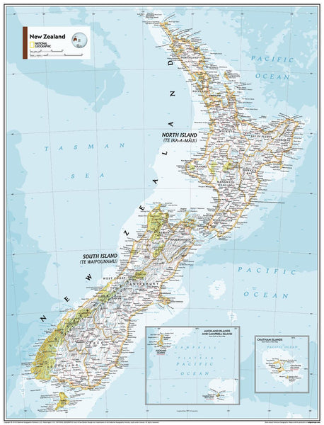 New Zealand Atlas of the World, 11th Edition, National Geographic Wall Map