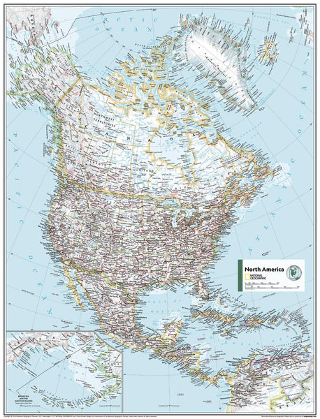 North America Political Atlas of the World, 11th Edition, National Geographic Wall Map
