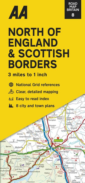 North of England and Scottish Borders AA Road Map 8
