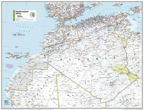 North Western Africa Atlas of the World, 11th Edition, National Geographic Wall Map