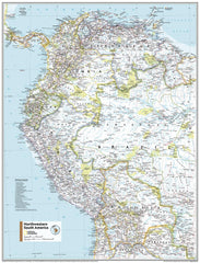 North Western South America Atlas of the World, 11th Edition, National Geographic Wall Map