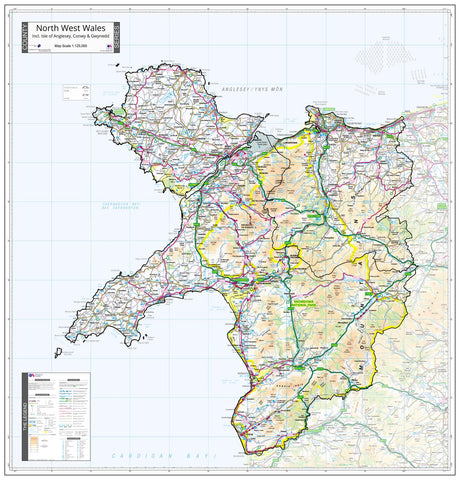 County Map of North West Wales 940 x 980mm