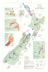 Wine Map of New Zealand by De Long