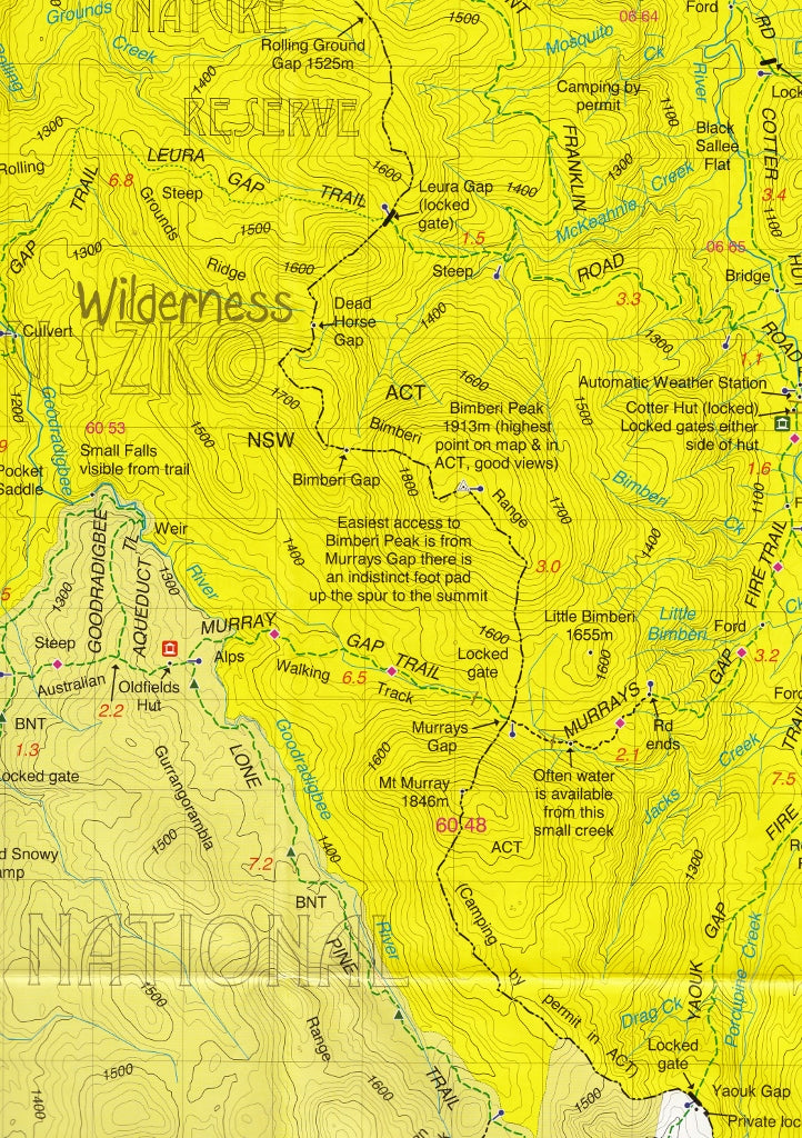 Namadgi - ACT South Activities Map Rooftop | Mapworld