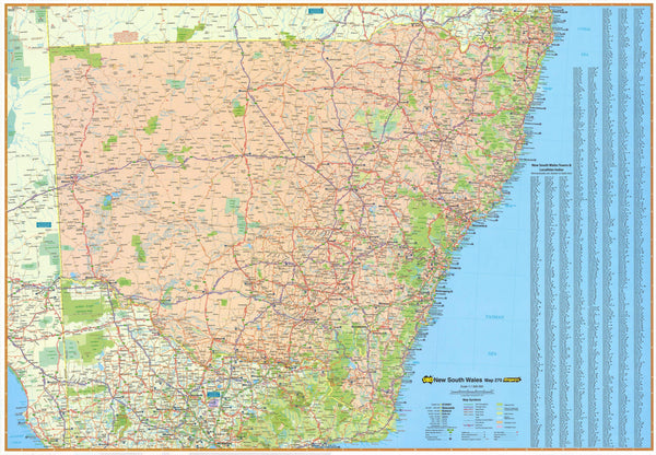 New South Wales 270 UBD Map 1000 x 690mm Laminated Wall Map