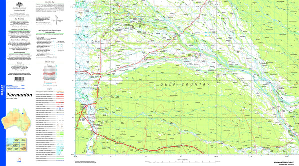 Normanton SE54-07 Topographic Map 1:250k