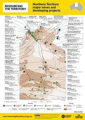 Northern Territory Major Mines and Developing Projects 2021 Wall Map