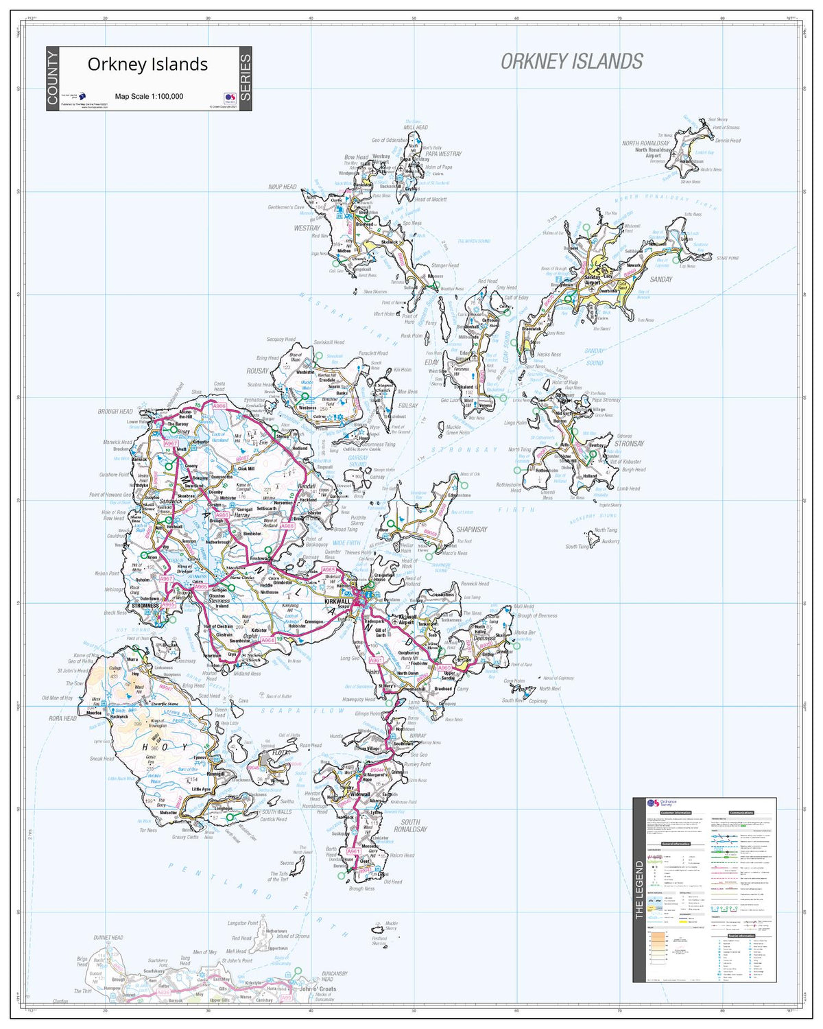 County Map of Orkney | Mapworld