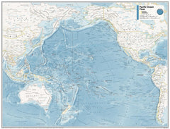 Pacific Ocean Floor Atlas of the World, 11th Edition, National Geographic Wall Map