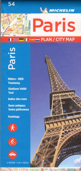 Paris Michelin 54 Street Map