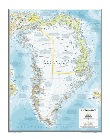 Greenalnd National Geographic 1000 X 1270mm Wall Map