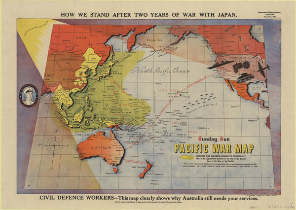 Pacific War Wall Map 1943