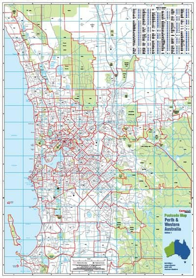 Perth Postcode Map Nor Postcode Maps Australia | All States & Major Cities | Mapworld