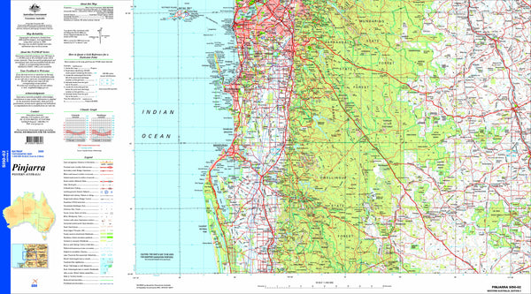 Pinjarra SI50-02 Topographic Map 1:250k