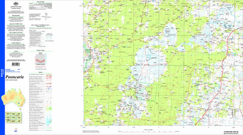 Pooncarie SI54-08 Topographic Map 1:250k