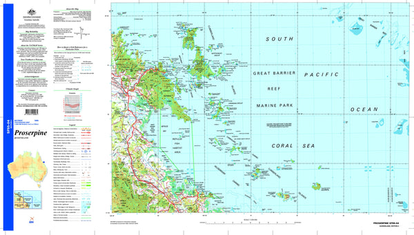 Proserpine SF55-04 Topographic Map 1:250k