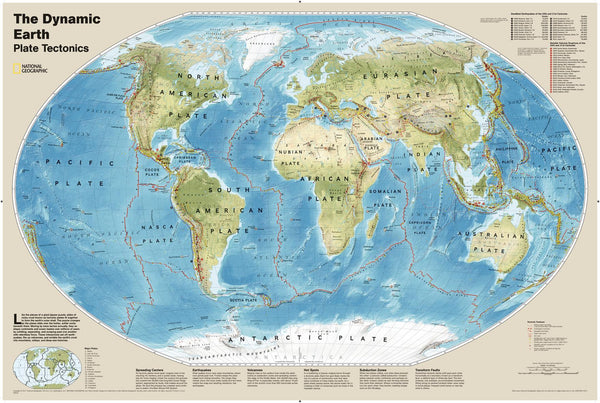 The Dynamic Earth National Geographic 914 x 610mm Wall Map