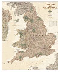 England & Wales Executive NGS 762 x 914mm Wall Map
