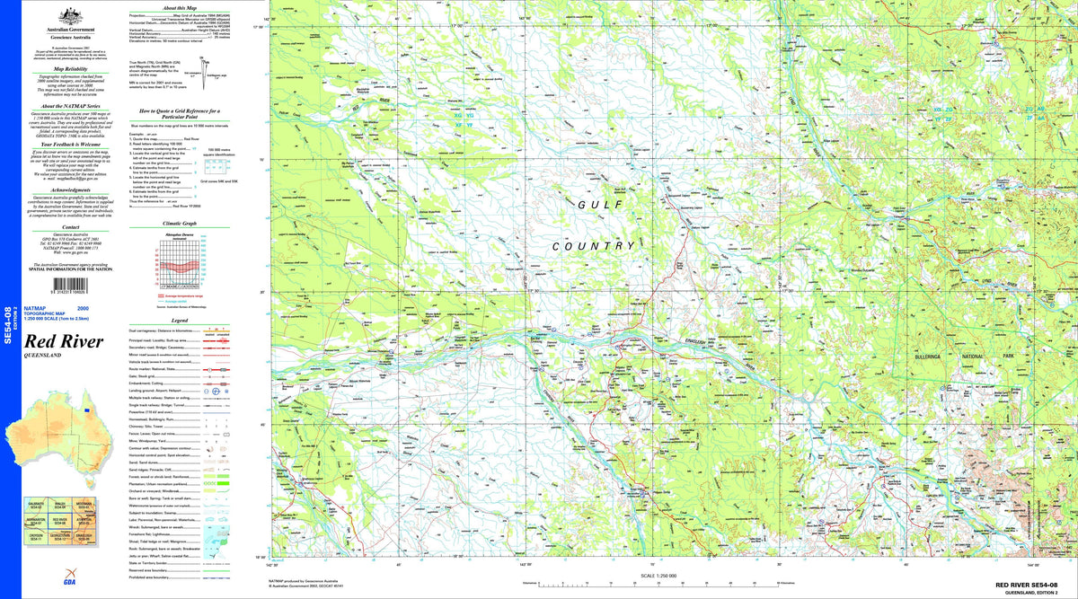Red River SE54-08 Topographic Map 1:250k | Mapworld