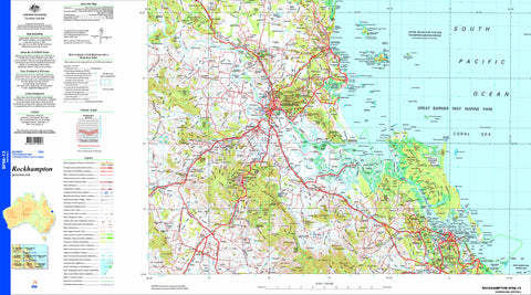 Rockhampton SF56-13 Topographic Map 1:250k