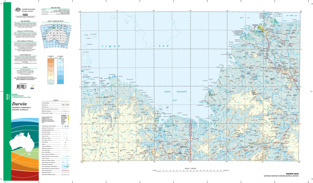 SD-52 Darwin 1:1 Million General Reference | Mapworld
