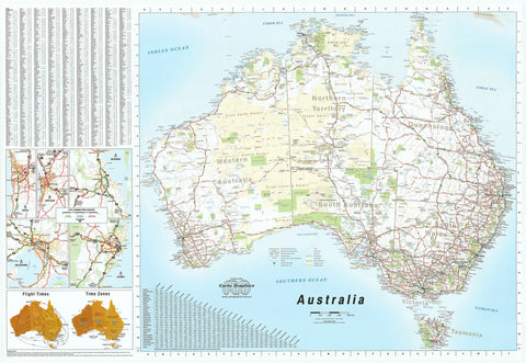 South East Australia & Australia Laminated Map Cartographics