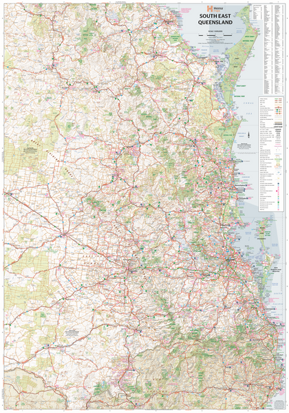 South East Queensland Hema 700 x 1000mm Laminated Wall Map