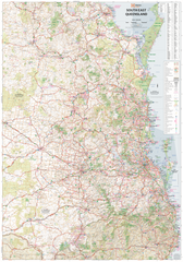 South East Queensland Hema 700 x 1000mm Laminated Wall Map