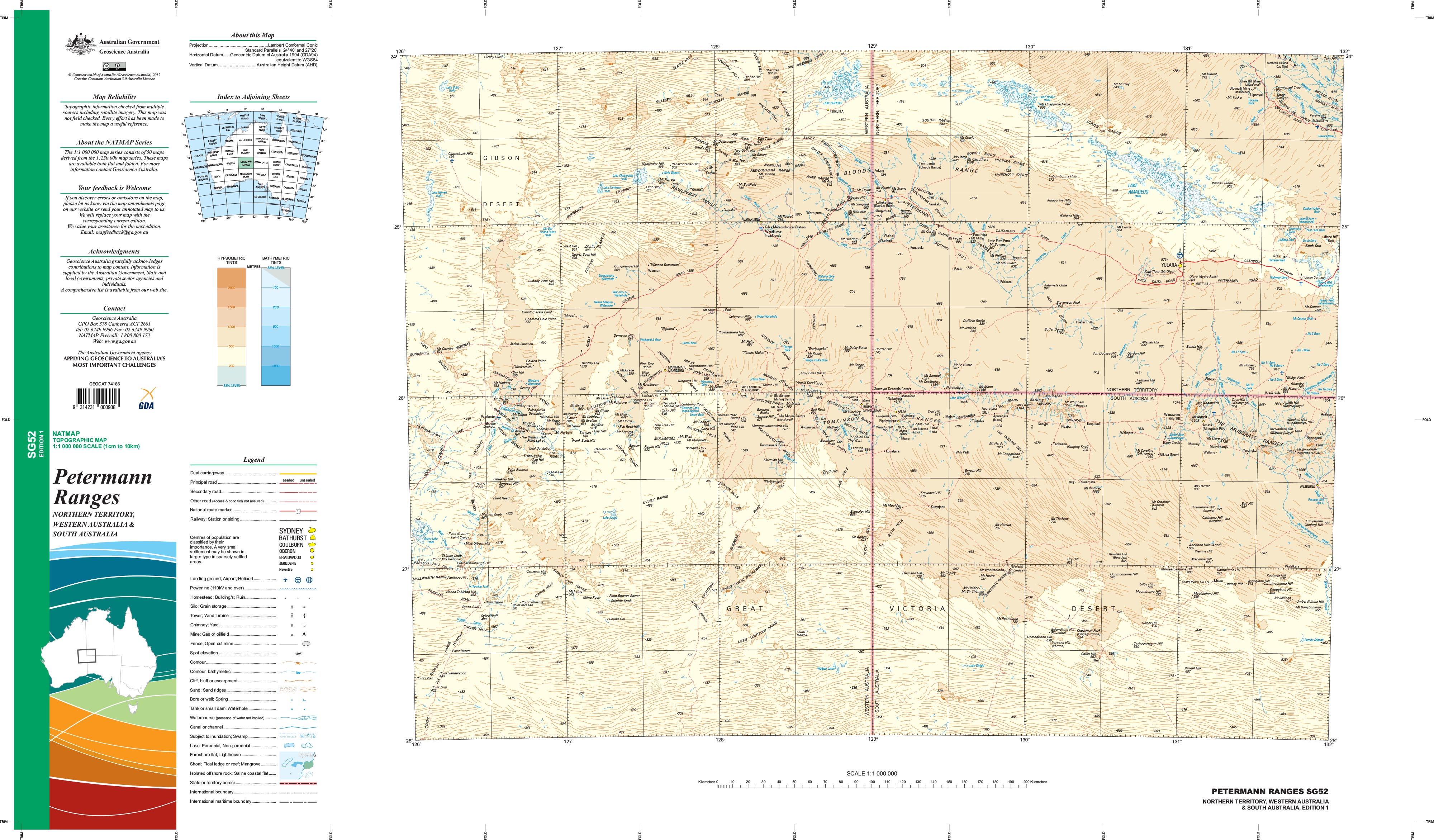 Musgrave Rang Musgrave Range Map