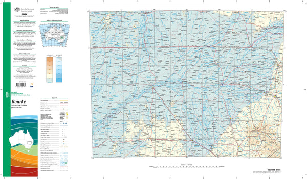 SH-55 Bourke 1:1 Million General Reference Topographic Map