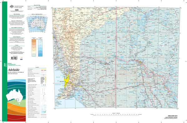 SI-54 Adelaide 1:1 Million General Reference Topographic Map