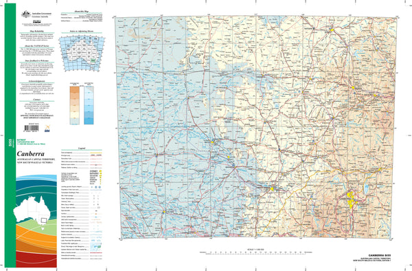 SI-55 Canberra 1:1 Million General Reference Topographic Map
