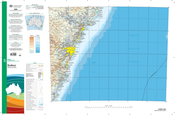SI-56 Sydney 1:1 Million General Reference Topographic Map