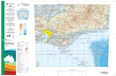 SJ-55 Melbourne 1:1 Million General Reference Topographic Map