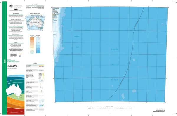 SJ-56 Bodalla 1:1 Million General Reference Topographic Map